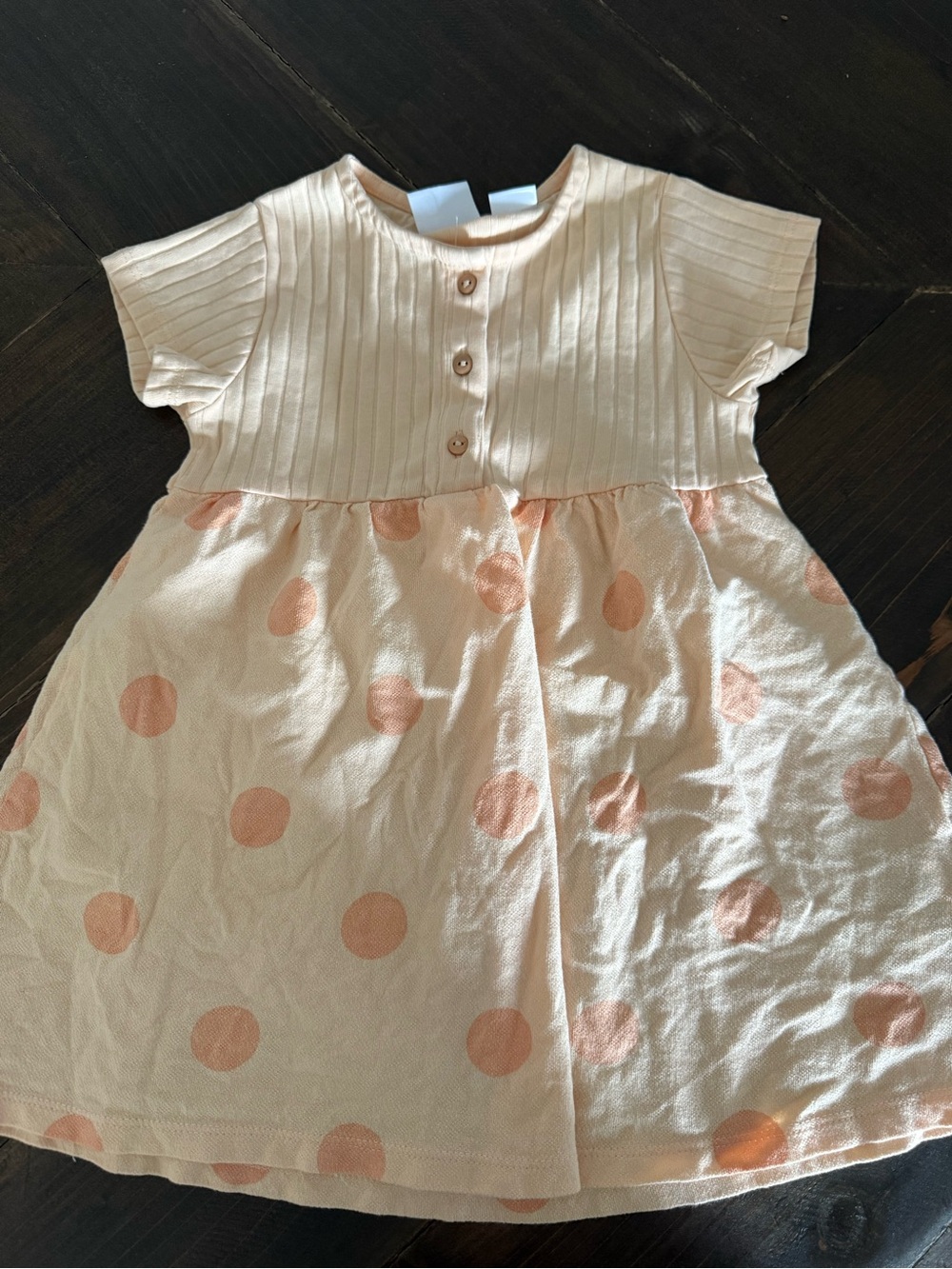 Zara Toddler Peach Polka Dot Dress Size 18/24 Month